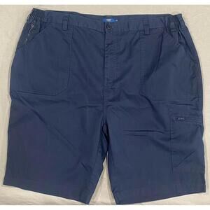 COTTON TRADERS Men’s Cargo Shorts 42 Blue Poly Cotton Blend Zip Pockets Outdoor